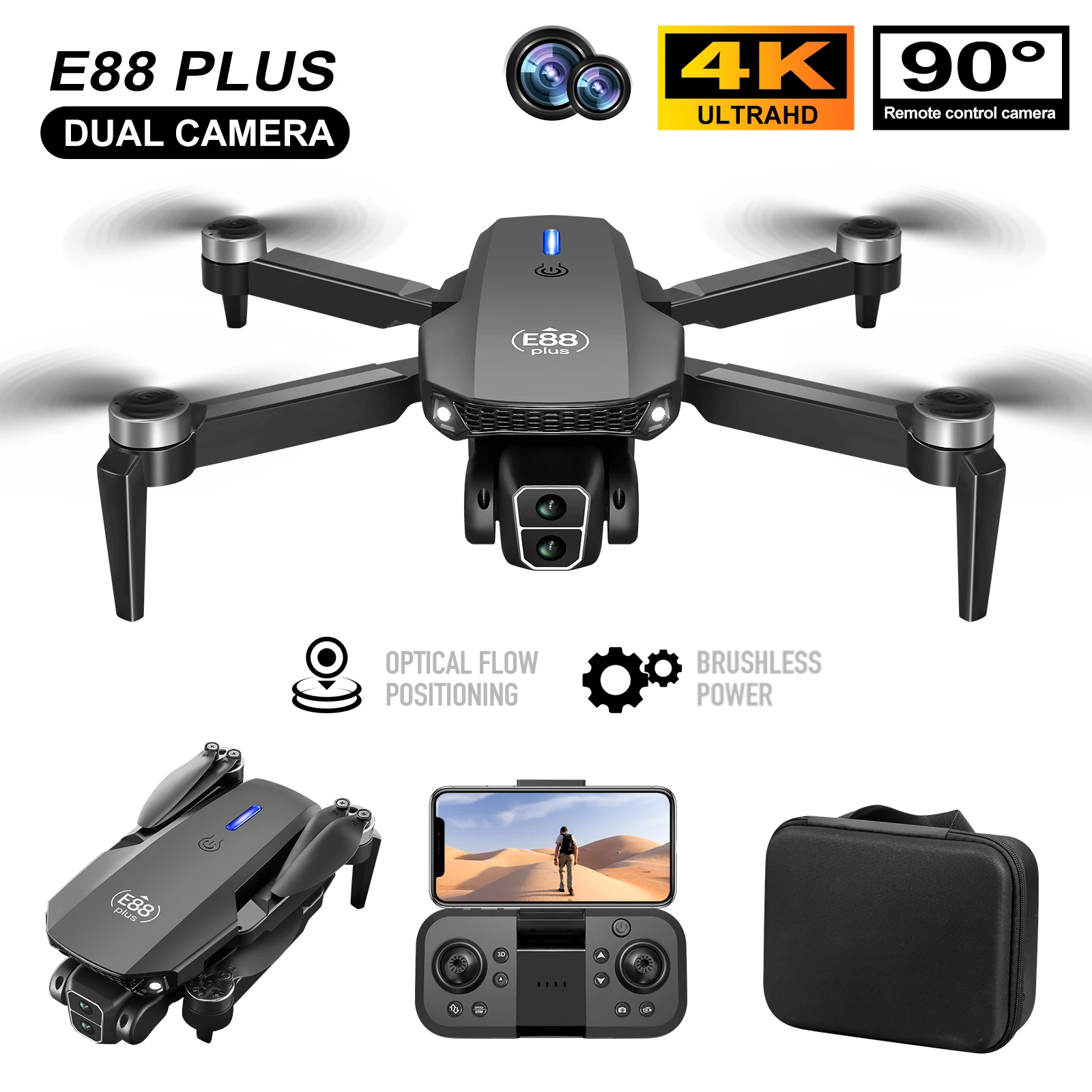 Drone Quadcopter E88 Plus baru - Drone Battery Case ulasan dan harga