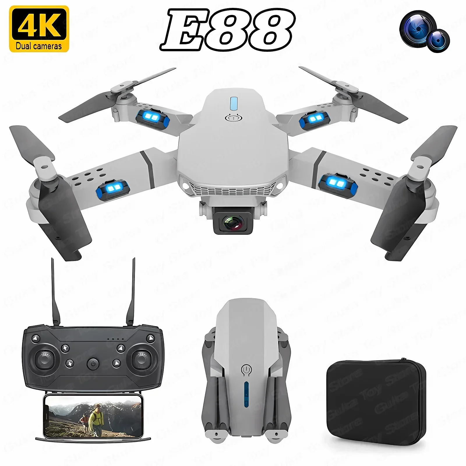 E88 Pro Drone FPV kamera sudut - Drone Battery Case ulasan dan harga