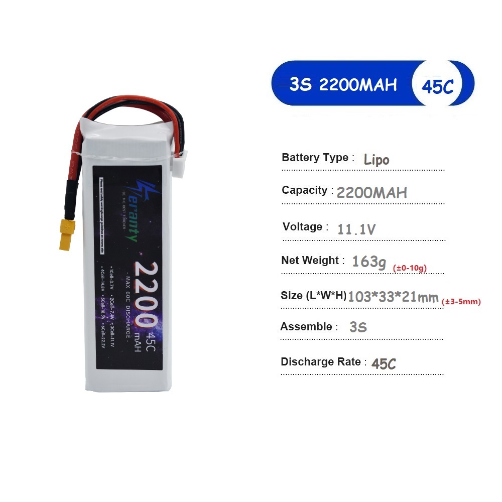 3S 11.1V Lipo baterai Deans XT - Drone Battery 3S ulasan dan harga