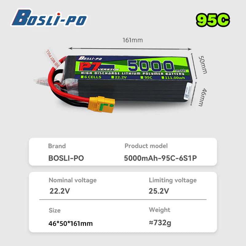 Boslipo P7 Versi 5000mAh 95C B - Drone Battery 4S ulasan dan harga