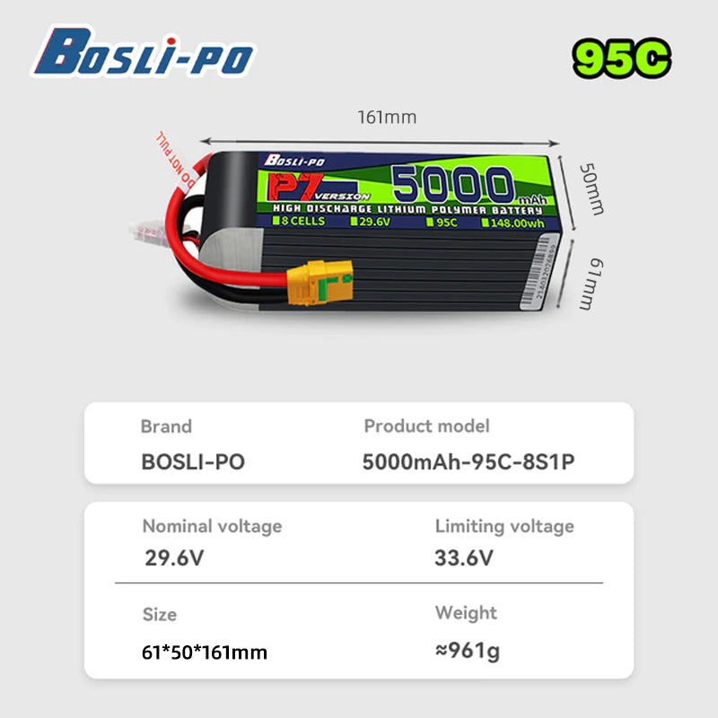 Boslipo P7 Versi 5000mAh 95C B - Drone Battery 4S ulasan dan harga
